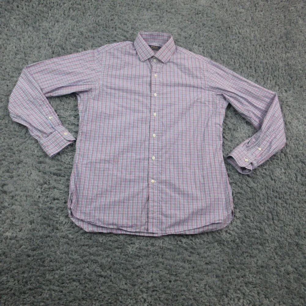 Polo Ralph Lauren Shirt Mens Large 16 Plaid Button Down Classic Dress Shirt